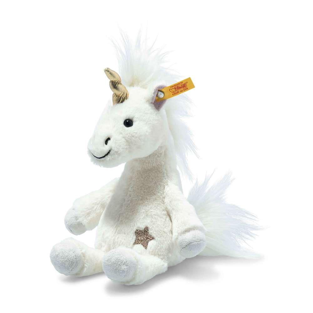 traumwelt-fantasie-steiff-Soft-Cuddly-Friends-Unica-Schlenker-Einhorn-20-cm-weiss-sitzend-4001505067655